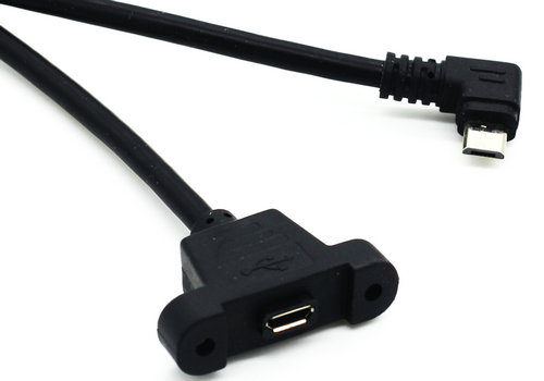 Right Angle Micro USB Male to Female